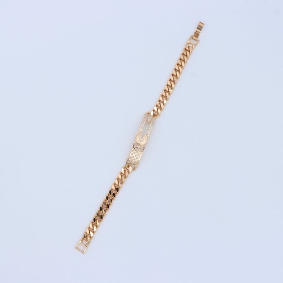 Rose Gold Bracelet with Diamond Sunray and Cutout Detailing, XPBL0707 - Picture 3 of 12